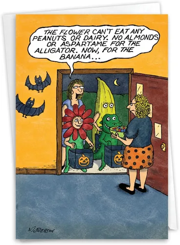 Vista 17 de NobleWorks - Divertida tarjeta de felicitación navideña de Halloween con sobre de 5 x 7 pulgadas (1 tarjeta) estacionamiento de escoba C10154HWG