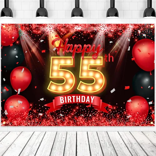 Vista 22 de Cartel de feliz cumpleaños 10 años, fondo rojo y negro, decoraciones de cumpleaños para niñas y niños de 10 años, artículos de fotografía