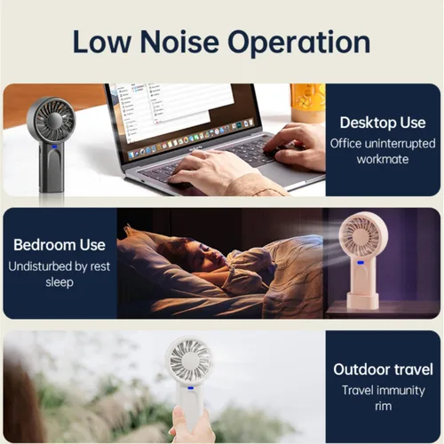 Vista 5 de HOMETOP Mini ventilador portátil de 5 velocidades, 4000 mAh, potente ventilador personal de mano/escritorio para viajes, exteriores, hogar, oficina
