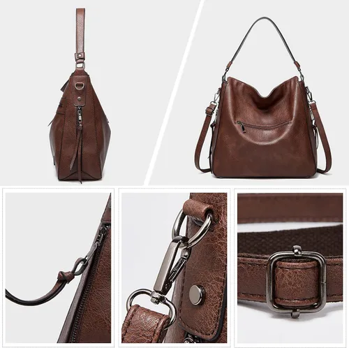 Vista 6 de FANDARE Bolso de mano vintage para mujer, con asa superior