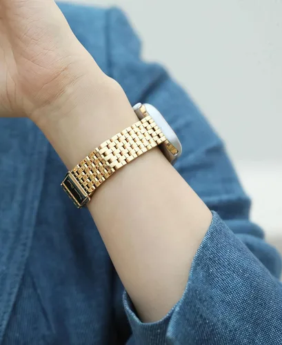 Vista 5 de Correa delgada y femenina para Apple Watch 11 10 Se 9 8 7 6 5 4 3, Correa metálica elegante para mujeres para Apple Watch 42mm 41mm 40mm 44mm 45mm