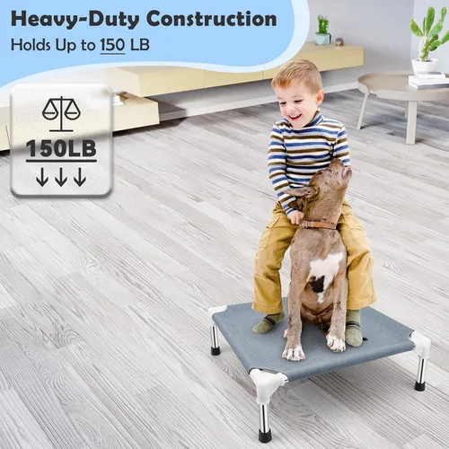 Vista 7 de Cama elevada para perros pequeños, cama de enfriamiento para perros, cama Gris-M-1