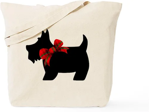 Vista 12 de CafePress American Scottie - Bolsa de compras de lona beige natural reutilizable
