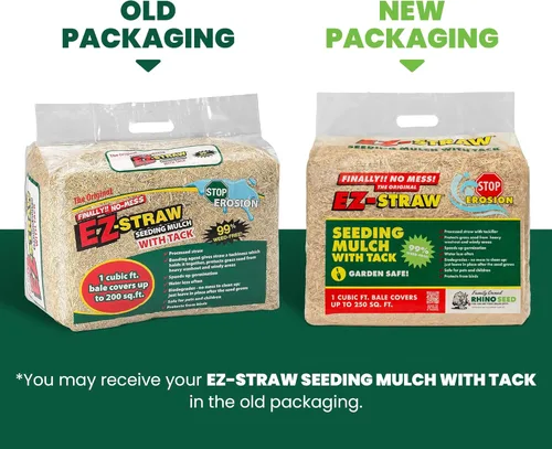 Vista 2 de EZ Straw Mantillo de siembra con tachuela, paja procesada biodegradable, paca de 1 cu. ft (cada uno cubre 250 pies cuadrados), paquete de 2