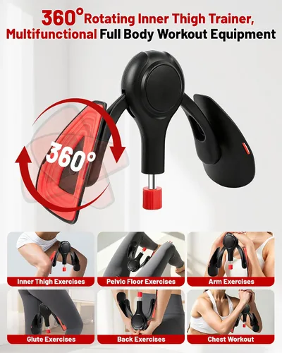 Vista 3 de Pelvic Floor Exercise Devices, Thigh Trainer for Women 360° Rotatable TPE Cushion, Strengthens Pelvic Muscles & Inner Thigh, Portable Kegel Gear