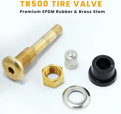 Vista 4 de 10 vástagos de válvula de neumático TR500, vástagos de válvula de metal sin cámara de repuesto, vástago de válvula de neumático de latón con núcleo
