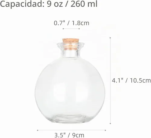 Vista 2 de Magic Season Botellas de vidrio decorativas con tapones de corcho - Botellas de poción de 8.8 fl oz (6 piezas)