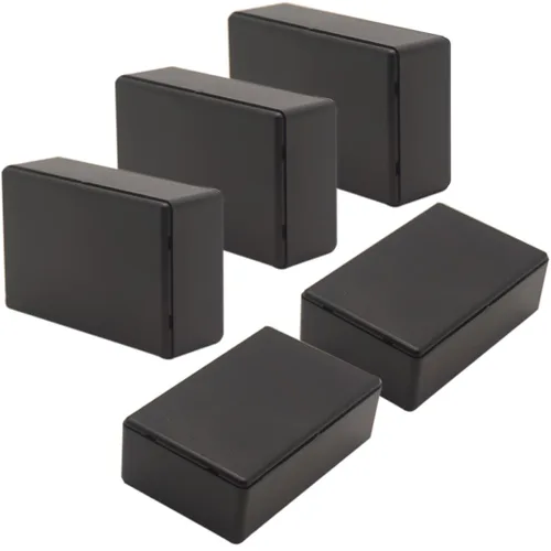 Vista 19 de Zulkit 12 cajas de proyecto de plástico ABS para proyectos eléctricos, caja de conexiones de energía, color negro, 1.97 x 1.10 x 0.59 pulgadas 12