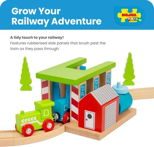 Vista 8 de Bigjigs Rail Arandela de tren de madera: otras marcas principales de rieles de madera son compatibles