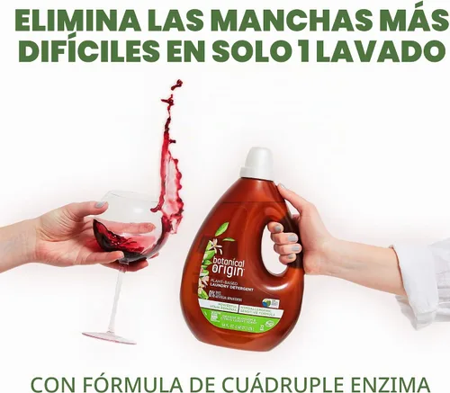 Vista 3 de Botanical Origin Detergente para ropa a base de plantas Azahar y hojas de cítricos, 54 oz (72 cargas)