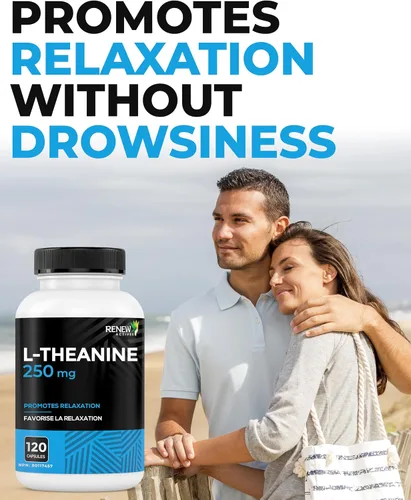 Vista 4 de Renew Actives Suplementos de L-teanina – Promueve la relajación, la claridad mental y la concentración – 250 mg por porción – Sin OMG, vegano, sin