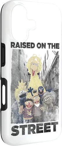Vista 3 de Sesame Street Funda para iPhone 17 con texto en inglés "Raised on the Streets