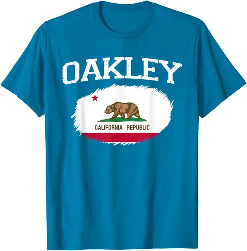Vista 59 de OAKLEY CA CALIFORNIA Flag Vintage USA Sports Hombre Mujer Camiseta, Negro