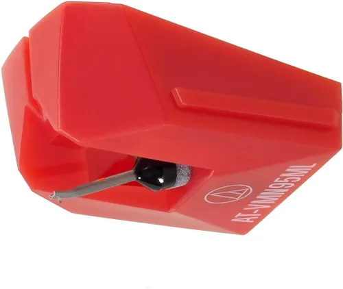 Vista 2 de Audio-Technica AT-VMN95ML Aguja Microlineal de Repuesto para Tocadiscos Roja