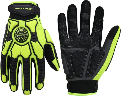 Vista 13 de HANDLANDY Anti Vibration Gloves, SBR Padding, TPR Protector, Mechanic Work Gloves