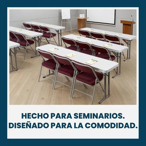 Vista 7 de OEF Furnishings OEFBT-SEM1872 Mesa plegable de seminario industrial de calidad comercial con parte superior gruesa moldeada por soplado y patas