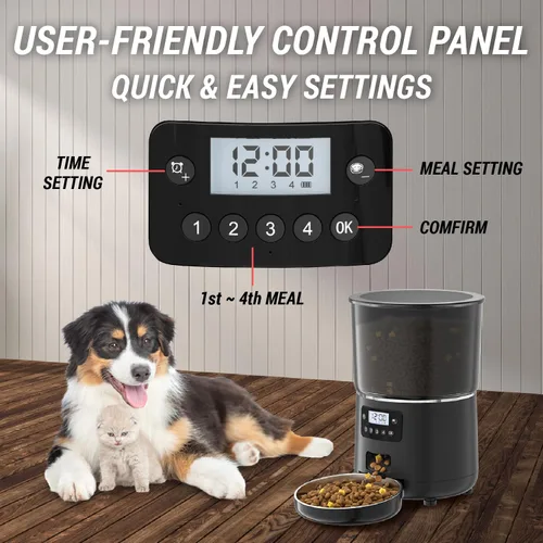 Vista 6 de Alimentador para gatos dispensador automático de alimentos para gatos y mascotas Diseño patentado anti-cucarachas fácil de limpiar