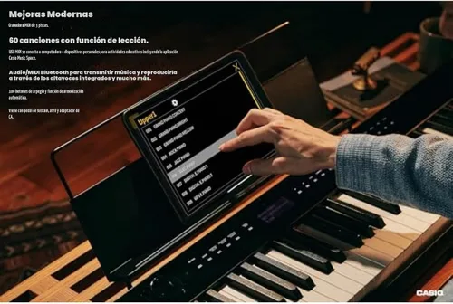 Vista 6 de Casio Privia PX-S3100 – piano digital con teclas ponderadas de 88 Delgado y elegante 700 tonos, 200 ritmos, Bluetooth Audio/MIDI, controles