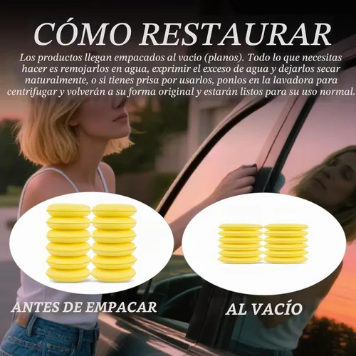 Vista 3 de PSLER Almohadillas aplicadoras de espuma – Almohadilla aplicadora de cera de coche de espuma para detallar, esponjas de pulido redondas de 4