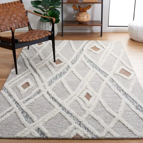 Vista 12 de SAFAVIEH Casablanca Collection - Alfombra decorativa de 2 x 3 pies, color marfil y marrón, lana marroquí hecha a mano, ideal para zonas de alto