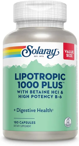 Vista 10 de SOLARAY Lipotropic 1000 Plus Cápsulas Vitaminas 100 Recuento