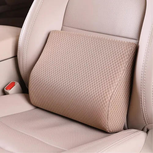 Vista 12 de Almohada de apoyo lumbar de espuma viscoelástica para coche - Soporte para la espalda para asiento de coche (Beige)