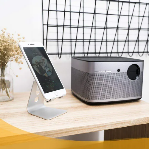 Vista 8 de Soporte ajustable para teléfono celular, soporte de escritorio de aluminio 2020 con base antideslizante y práctico puerto de carga, se adapta a