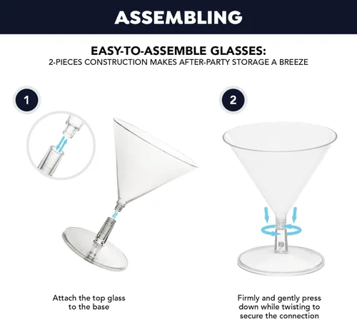 Vista 6 de Party Essentials Miniware - Vasos desechables de 2 onzas para aperitivos y postres de plástico pequeños, vasos de degustación de muestras de cóctel