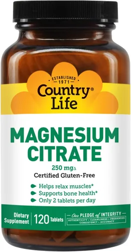 Vista 7 de Country Life Citrato de magnesio 250 mg - 120 tabletas - Apoya la función muscular y nerviosa, ritmo cardíaco, sistema inmunológico saludable