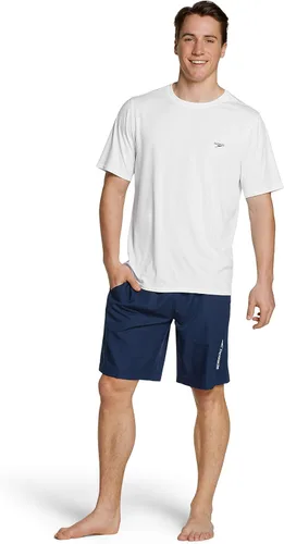 Vista 2 de Speedo Camiseta de natación UV para hombre, básica, de manga corta, ajuste regular
