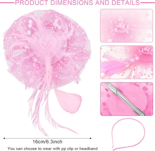 Vista 4 de Junkin 5 Pcs Little Girls Gloves Hats Necklace Bracelet Earring Jewelry for Girls First Communion Wedding Tea Party Supplies