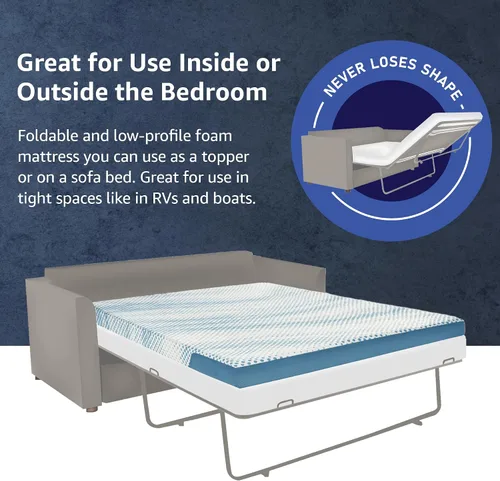 Vista 7 de Colchón Classic Brands de espuma de memoria, colchón de repuestos para sofá cama, Memory Foam, Blanco