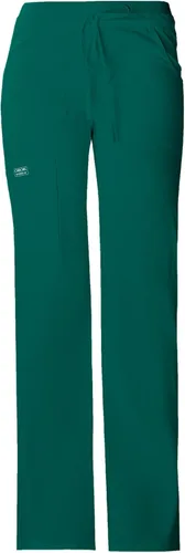 Vista 6 de Cherokee Pantalones quirúrgicos para mujer, tiro bajo, pierna acampanada, cordón ajustable con 6 bolsillos, 24001 Peltre