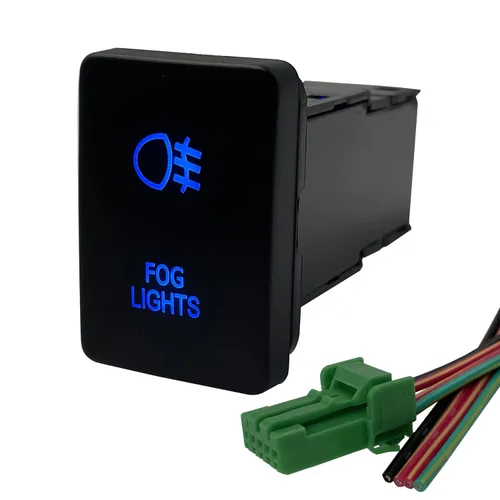 Vista 10 de Interruptor de botón de LED azul AIR COMP para Toyota Sequoia Highlander Landcruiser Tacoma 4Runner Highlander 3 amperios 12 V Botón de encendido
