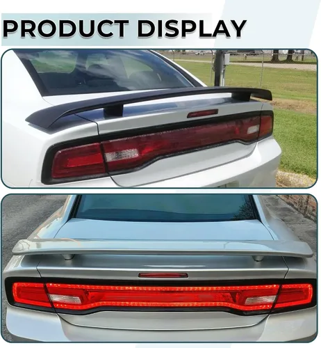 Vista 4 de Kojem Alerón trasero negro compatible con Dodge Charger 4DR Sedan Factory Style 2011-2023