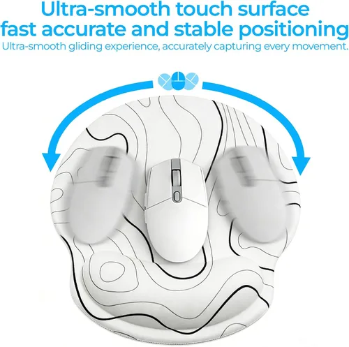 Vista 5 de Alfombrilla de mouse ergonómica con reposamuñecas, accesorios de escritorio de espuma viscoelástica para mujeres, alfombrilla de mouse