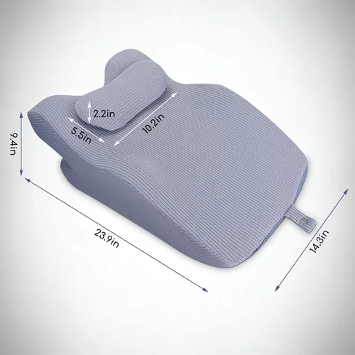 Vista 7 de Ejoyous Almohada boca abajo para dormir, almohada de cuña de cama para leer, almohada propensa de espuma viscoelástica para dormir boca abajo