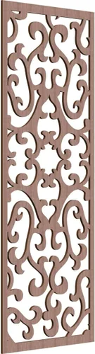 Vista 25 de 9 3/8 pulgadas de ancho x 24 3/8 pulgadas de alto x 1/4 de alto Smithfield paneles de pared de madera con calado, abedul