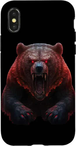 Vista 5 de Funda para iPhone 12 Mini Bear, Angry Grizzly Bear, peligroso oso de terror