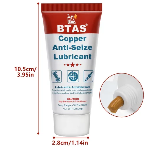 Vista 7 de BTAS Lubricante de Rosca Compuesto Antiadherente de Cobre Nunca Antiseize de Alta Temperatura para Bujías de Encendido 1 oz 1Pcs