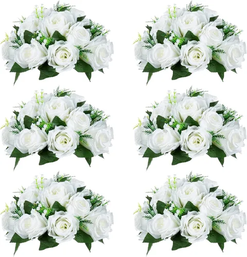 Vista 65 de NUPTIO Rosas Artificiales Negras Flores: Ramo de Flores Falsas Decoraciones de Halloween - 15 Cabezas Centros de Mesa de Rosas Artificiales con Base