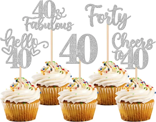 Vista 21 de 30 piezas de adornos para cupcakes de 12 cumpleaños feliz, brillantes doce, hola 12, felicitaciones a 12 años, adornos para cupcakes, 12