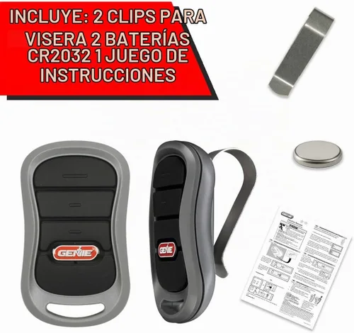 Vista 4 de Genie Mando a distancia para puerta de garaje con 3 botones (paquete de 2) – Cada mando a distancia controla hasta 3 abridores de puerta de garaje