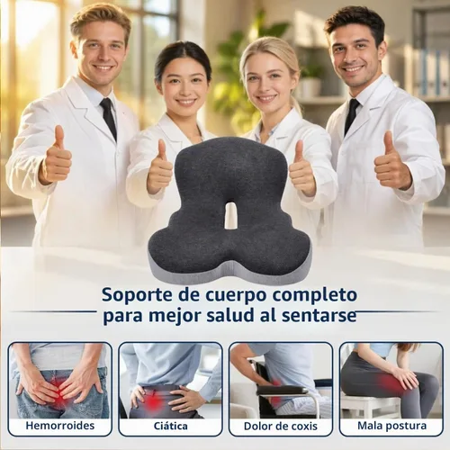 Vista 9 de lazyzzz Cojín para silla de oficina, cojín de espuma viscoelástica con soporte lumbar y correa ajustable, cojín ortopédico ergonómico para asiento