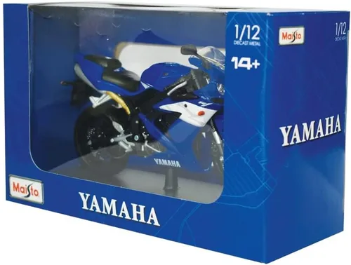 Vista 4 de Maisto Yamaha YZF-R1 - Motocicleta a escala 1:12, increíblemente detallada, réplica de motocicleta coleccionable, color azul