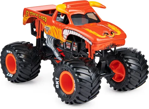 Vista 2 de Monster Jam Monster Truck oficial - El Toro Loco - Vehículo fundido a presión a escala 1:24 - Llantas cromadas y neumáticos para todos