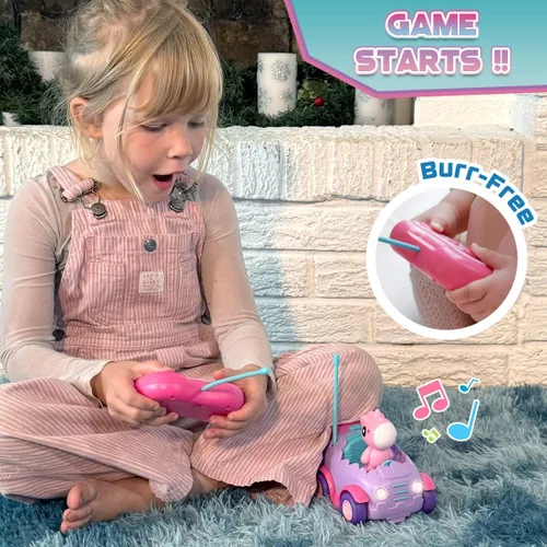 Vista 2 de Nueplay Coche de Control Remoto para Niños de Edad 2 3 4 5, Juguetes Eléctricos RC con Luz y Música, Juguetes para Niños, Vehículos de Carrera