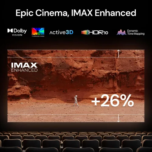 Vista 5 de Valerion StreamMaster Plus2 4K Proyector Láser - 300" IMAX Enhanced Home Theater, 4ms Respuesta 240Hz, Proyector para Juegos con 3D y Dolby