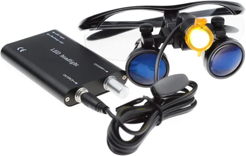 Vista 3 de Global 3.5X lupas de vidrio óptico+3W clip en tipo lámpara de cabeza+caja de aluminio (negro)
