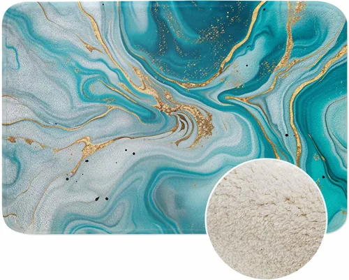 Vista 10 de Tapete de baño con flores abstractas para baño, diseño de peonía colorida, crisantemo, loto, magnífica, especial, tapete de baño, tapete de puerta
